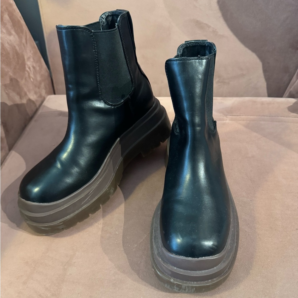 Black combat boots